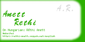 anett rethi business card